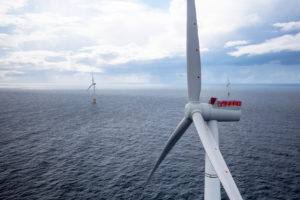 北海Hywind苏格兰项目的浮动涡轮机。