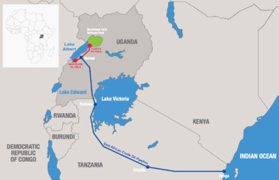 东非原油管道将从乌干达的阿尔伯特湖延伸900英里，再到印度洋的坦桑尼亚港口。