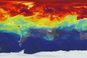 大气中二氧化碳运动的计算机模拟。