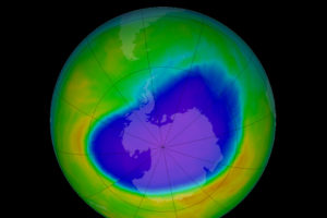 2016年10月的南极臭氧孔。