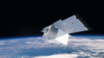 通过碳映射器，美国公私伙伴关系将在2023年推出的甲烷传感卫星的计算机渲染。