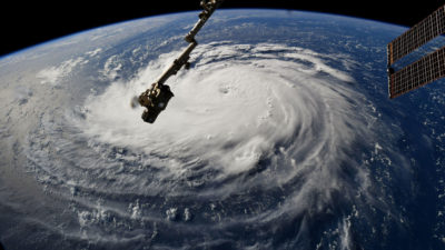 从9月10日从国际空间站看的飓风佛罗伦萨。