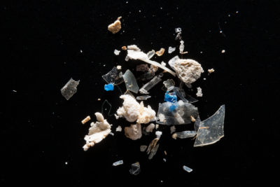 在马里兰州的Patapsco河中发现的微塑料。