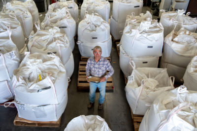芯片运行诺顿麦芽厂,Sinagua麦芽,在营地佛得角,亚利桑那州,大麦,创造了一个市场,一个使用更少的水比传统作物紫花苜蓿。Singua卖当地手工酿酒厂的麦芽。