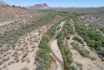 这Gila River as it nears the Florence Diversion Dam in Arizona was almost dry by May this year.