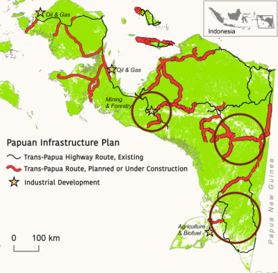 随着Trans-Papua公路完成时，将投射卷曲的区域以体验激烈的砍伐砍伐。