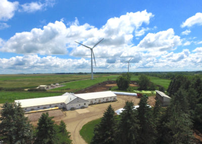 明尼苏达大学的研究与推广中心,中西部一个试验工厂生产氨使用风能。