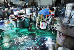 污染在纺织品染色工厂