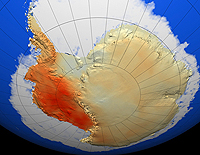 在南极洲融化