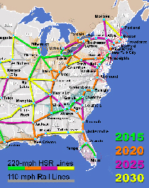 高速铁路U.S.地图